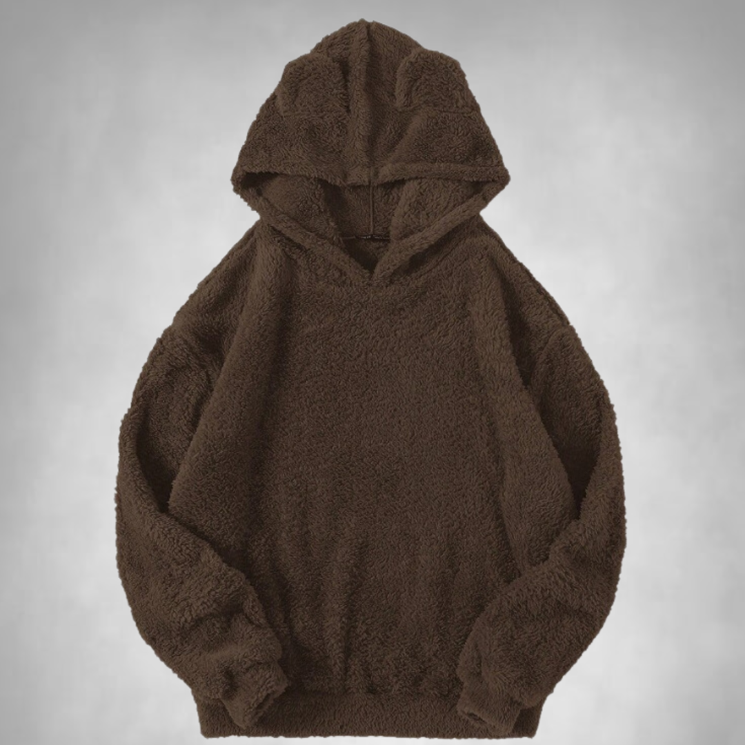 Sweat à capuche polaire homme chaud confortable aspect peluche