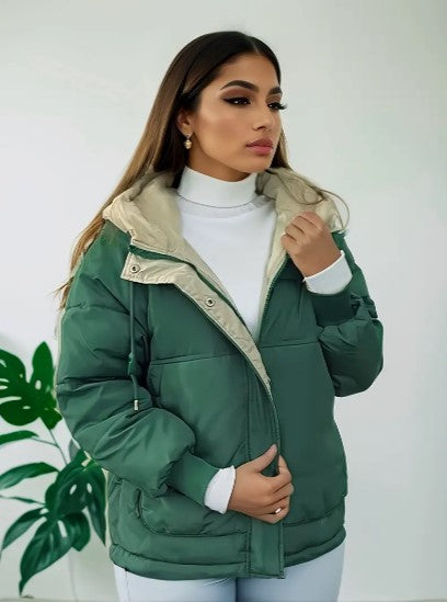 Robe d'hiver chaude | Veste à capuche doublée Élégante & Confortable