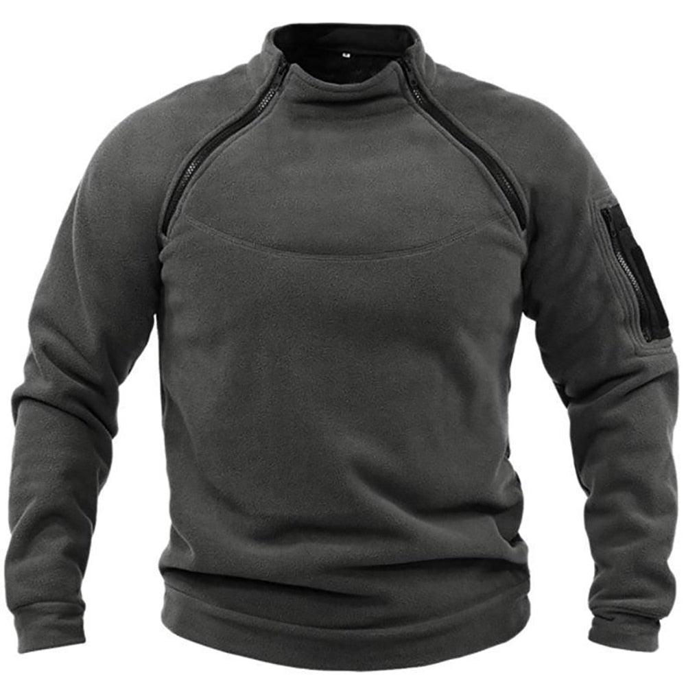 Polaire pour hommes, chaude, demi-zip, extérieur