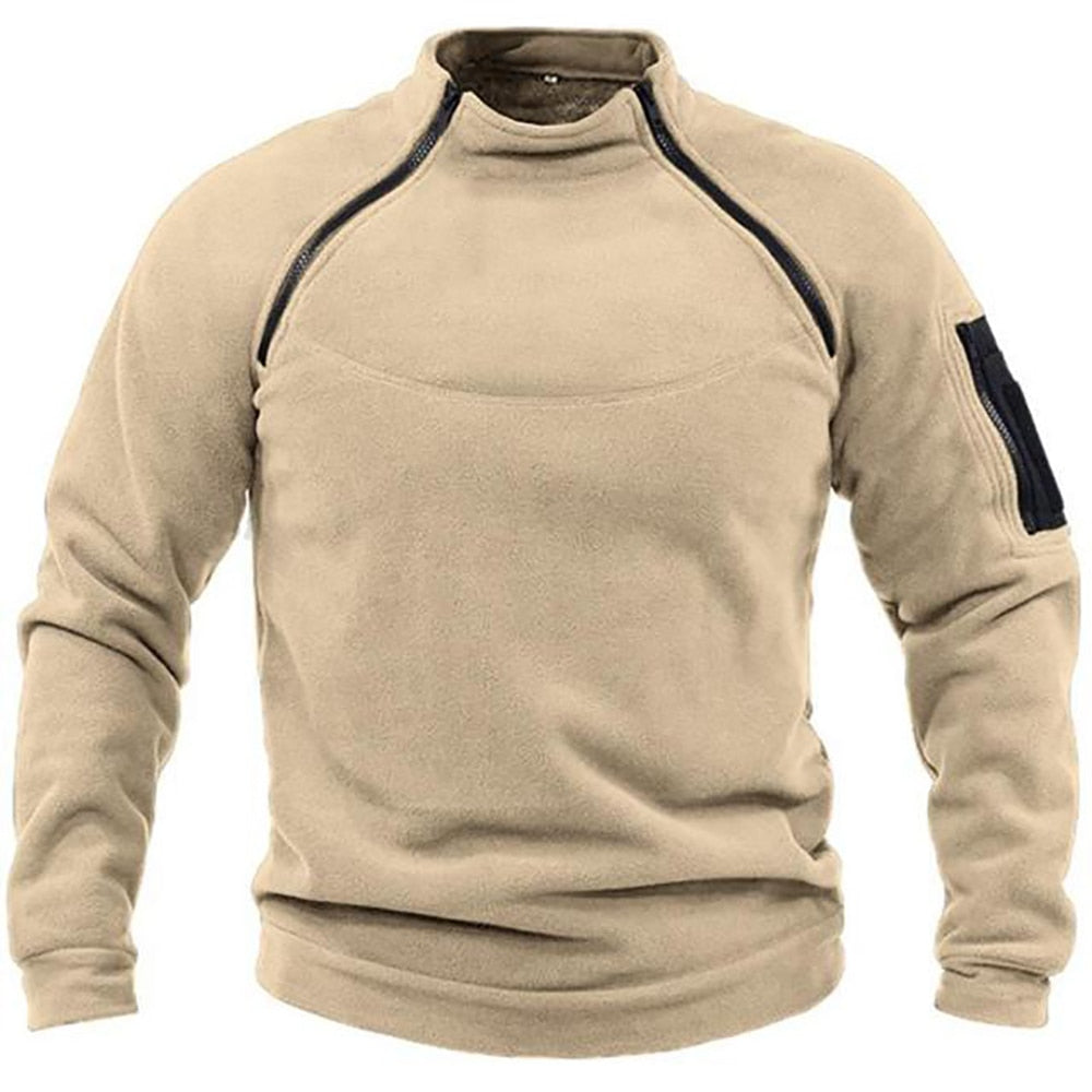 Polaire pour hommes, chaude, demi-zip, extérieur