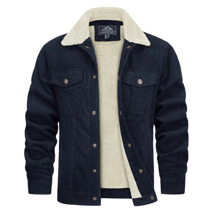 Veste d'hiver homme Velours côtelé Doublure polaire Chaude