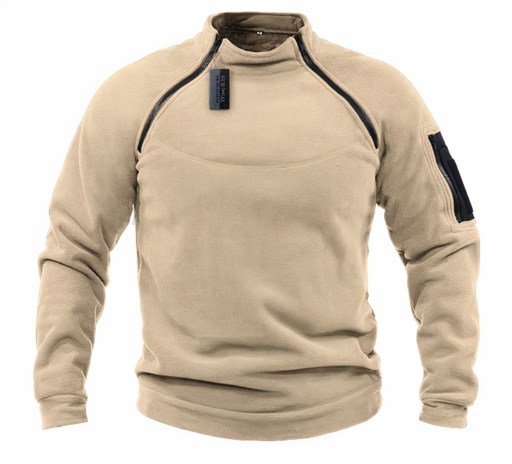 Pull en polaire quart de zip chaud pour homme