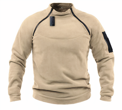 Pull en polaire quart de zip chaud pour homme