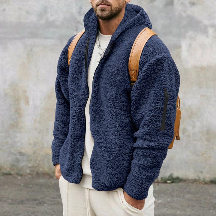 Veste polaire chaude pour hommes avec capuche