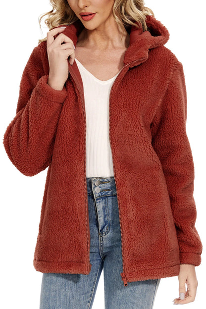 Veste en polaire à capuche pour femme