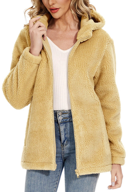 Veste en polaire à capuche pour femme