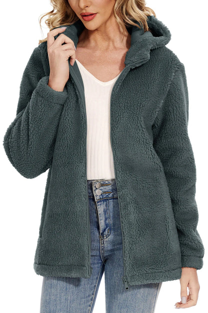 Veste en polaire à capuche pour femme