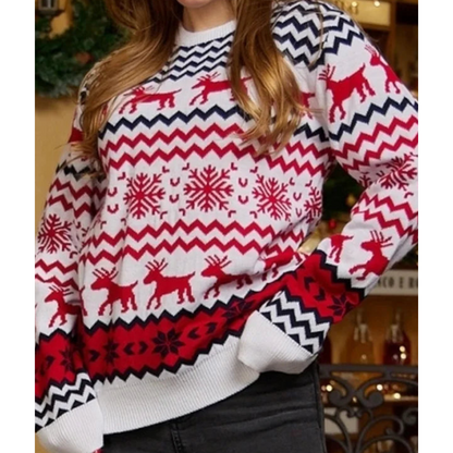 Weihnachtsstrickpullover Frauen Warm Langärmlig - IdealeKleiden