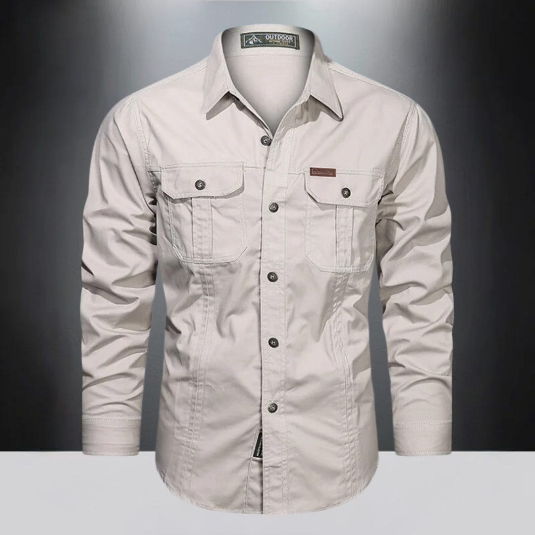 Chemise pratique à manches longues avec poches