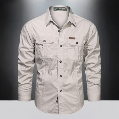Chemise pratique à manches longues avec poches