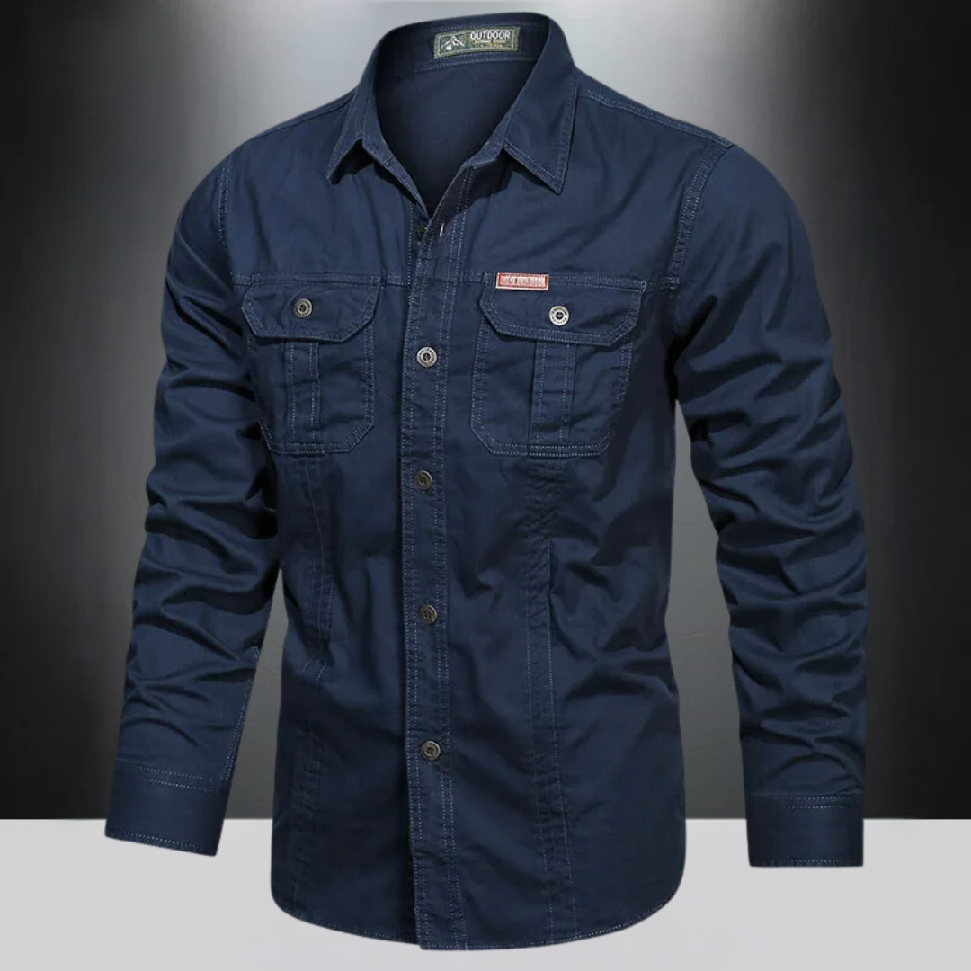 Chemise pratique à manches longues avec poches