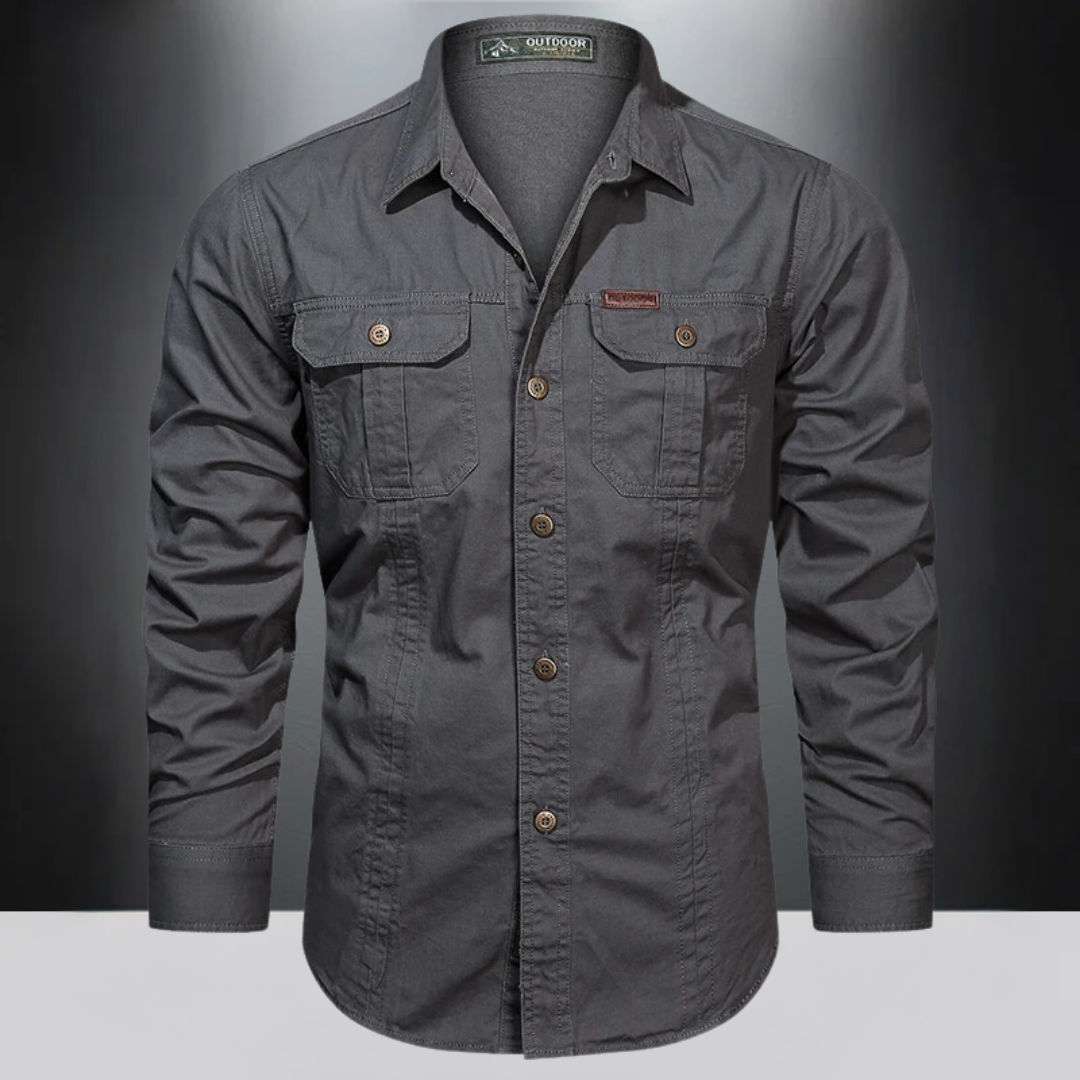 Chemise pratique à manches longues avec poches