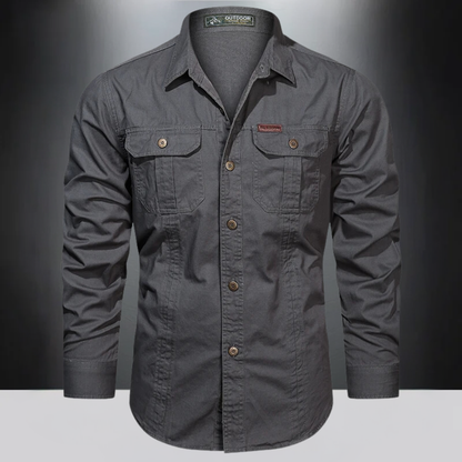 Chemise pratique à manches longues avec poches