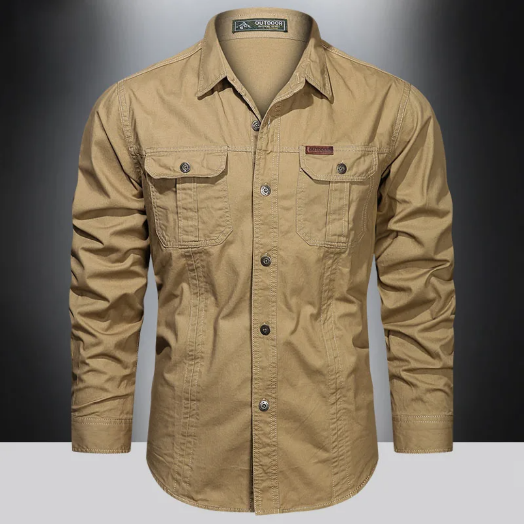 Chemise pratique à manches longues avec poches