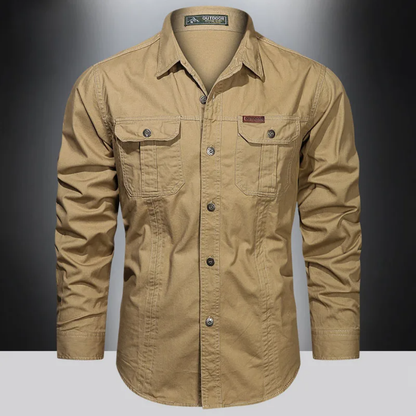 Chemise pratique à manches longues avec poches