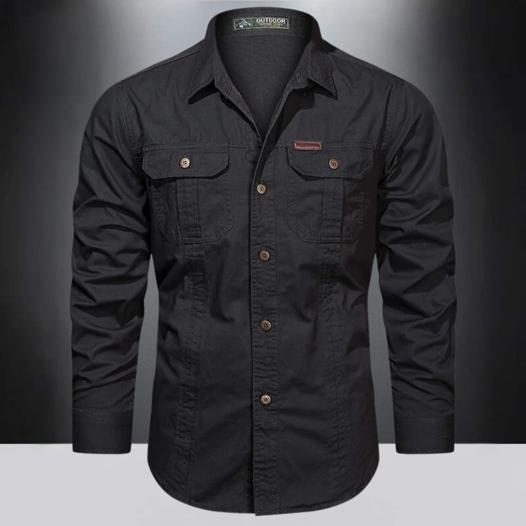 Chemise pratique à manches longues avec poches