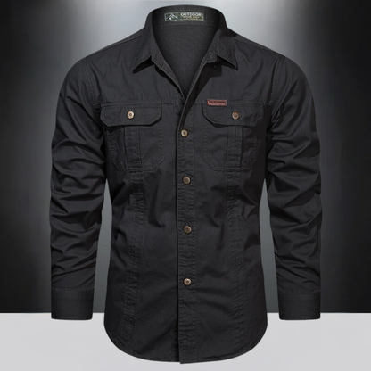 Chemise pratique à manches longues avec poches