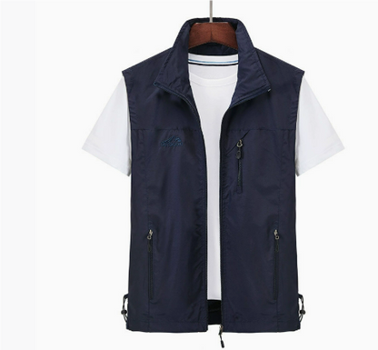 Gilet cargo homme sans manches zippé