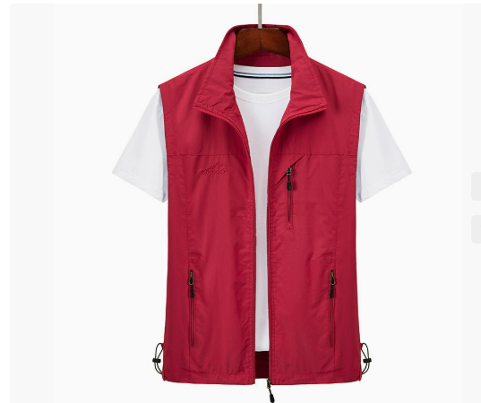 Gilet cargo homme sans manches zippé