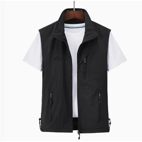 Gilet cargo homme sans manches zippé