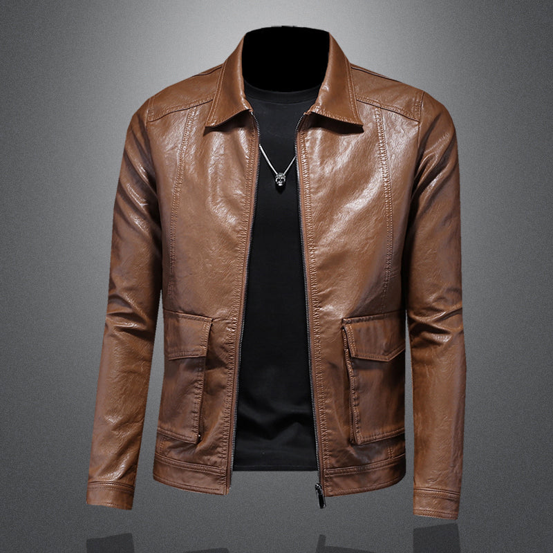 Élégant blouson de motard en cuir