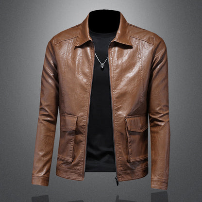 Élégant blouson de motard en cuir