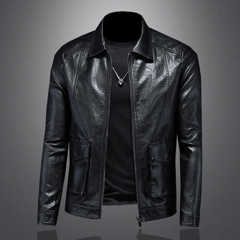 Élégant blouson de motard en cuir