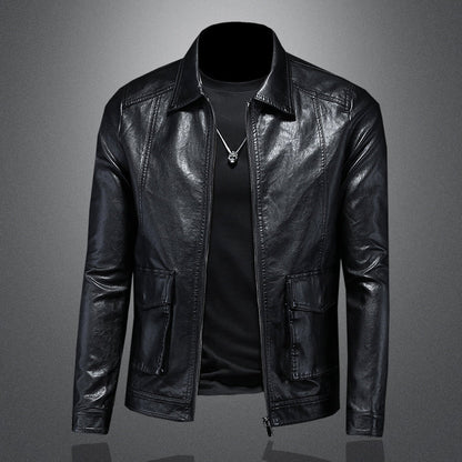 Élégant blouson de motard en cuir