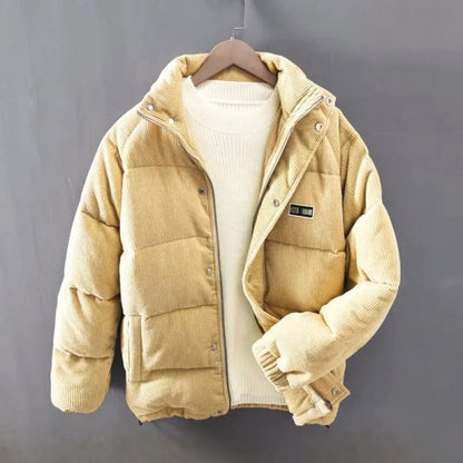Veste classique en velours côtelé, chaude et matelassée