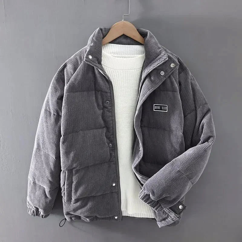 Veste classique en velours côtelé, chaude et matelassée
