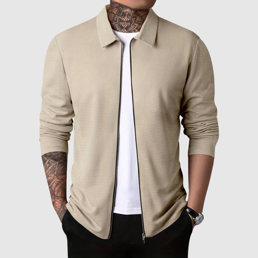 Praktische Waffle-Fleece-Jacke Zip-Up - IdealeKleiden
