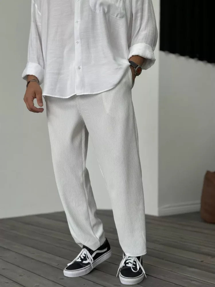 Pantalon Homme Confortable Élastiqué Côtelé