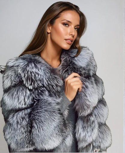 Manteau en fausse fourrure élégant design de luxe