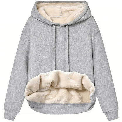 Sweat à capuche en polaire douce, chaud pour l'hiver