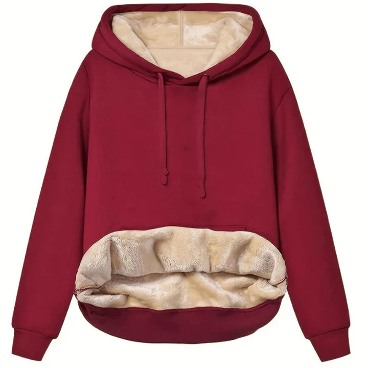 Sweat à capuche en polaire douce, chaud pour l'hiver