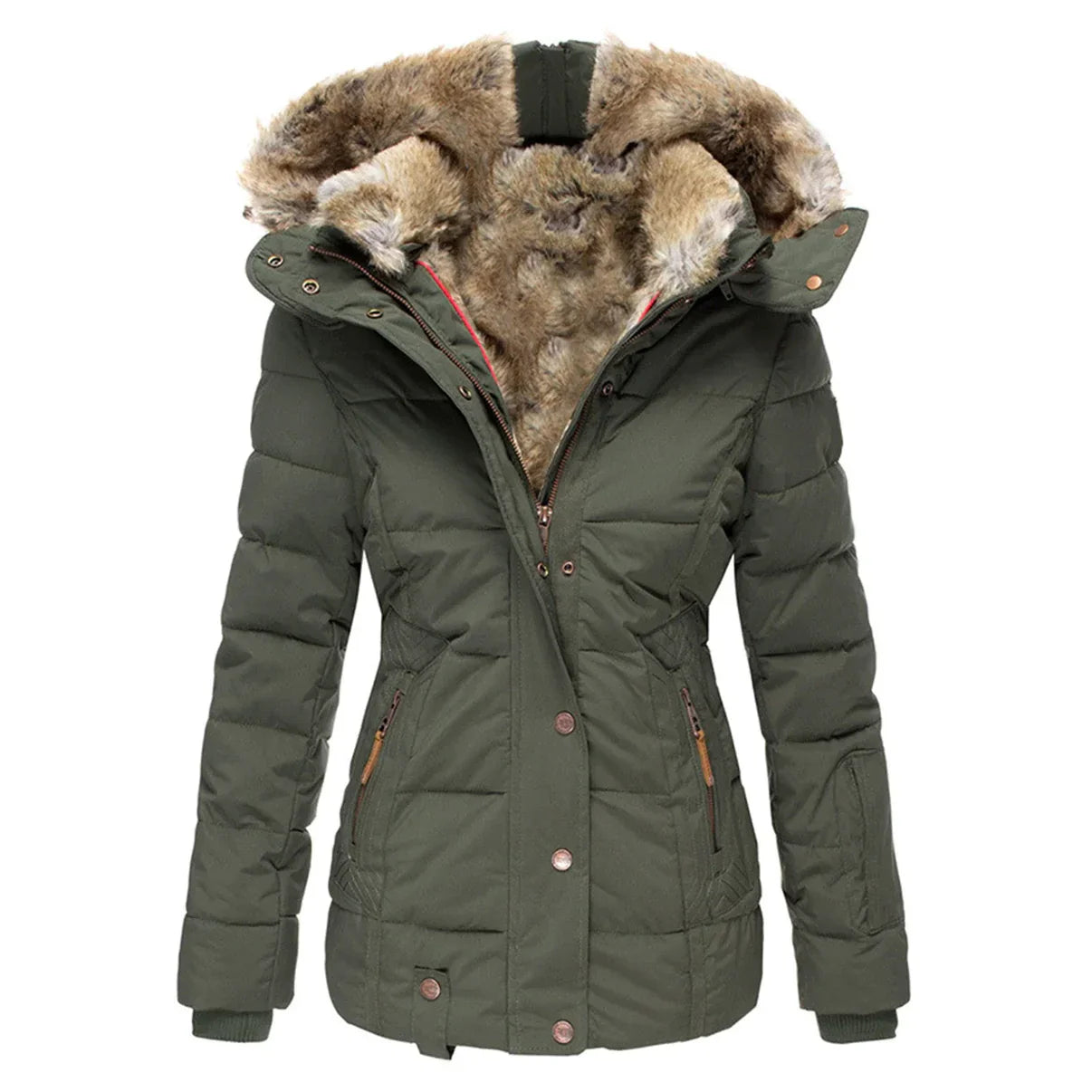 Veste d'hiver élégante pour femme, doublée chaude