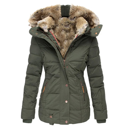Veste d'hiver élégante pour femme, doublée chaude