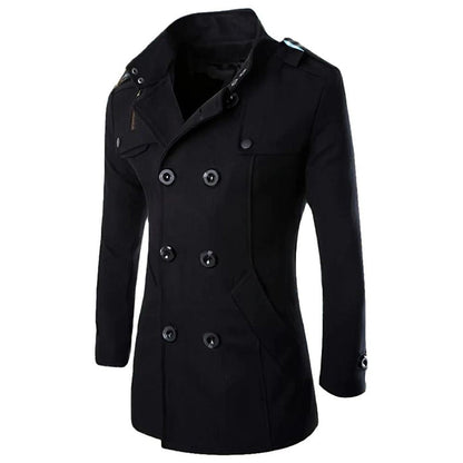 Manteau d'hiver exclusif pour homme en laine fine
