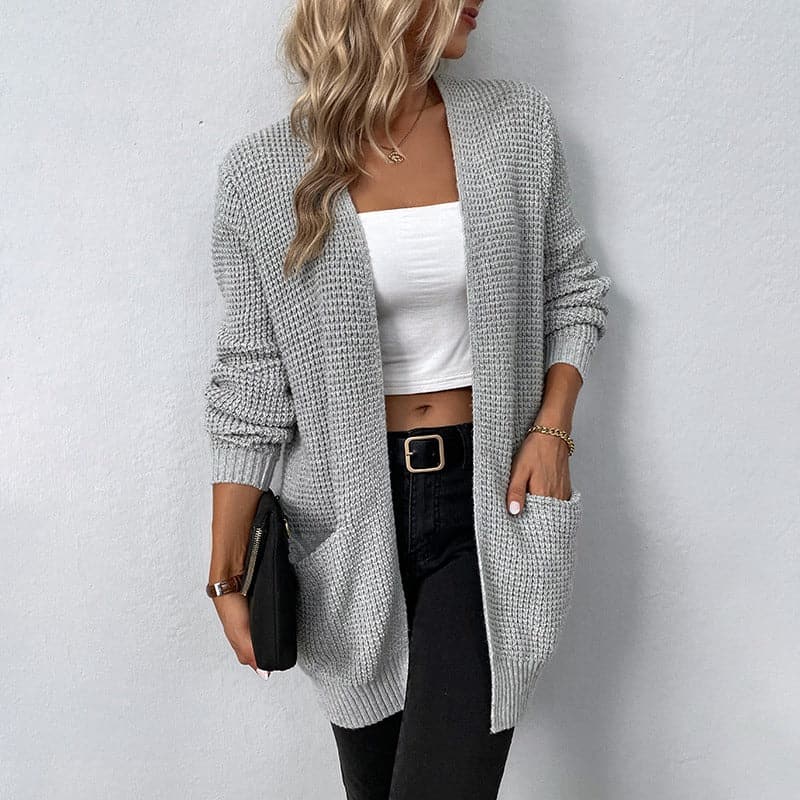 Cardigan douillet Manches longues Ouvert devant