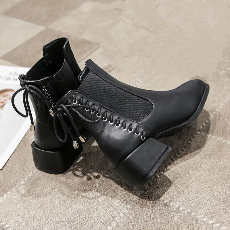 Bottines femme talon bas