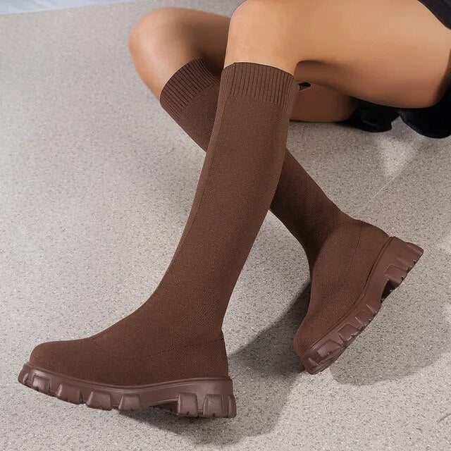 Bottines confortables en stretch pour femme