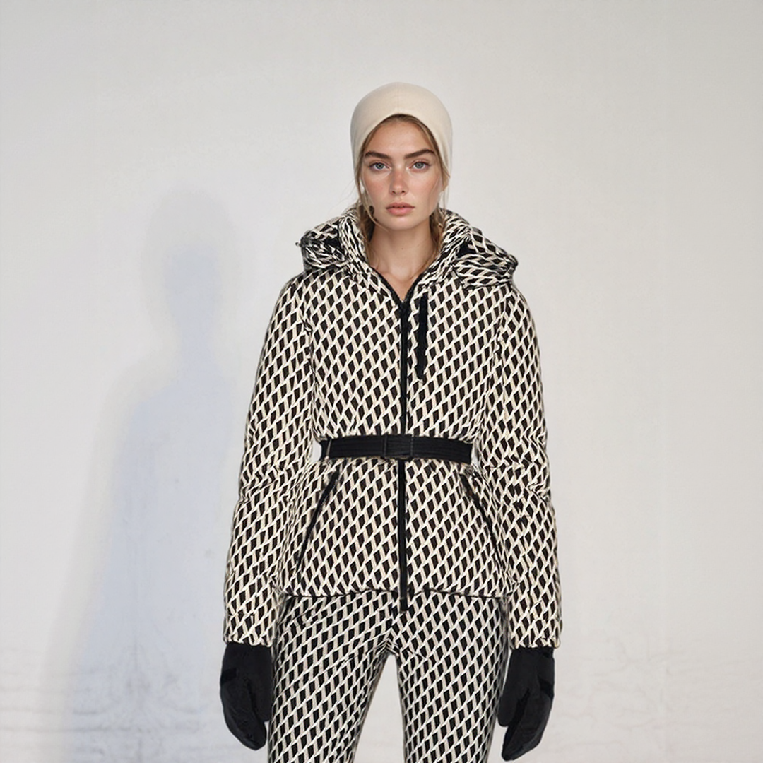 Veste de ski femme chaude isolée avec ceinture