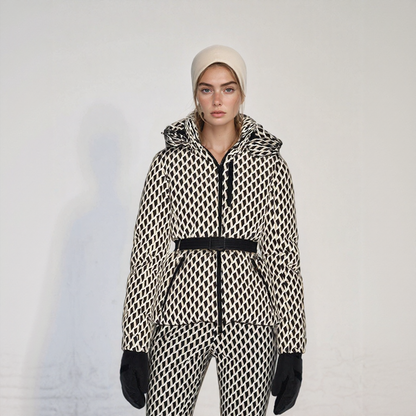 Veste de ski femme chaude isolée avec ceinture