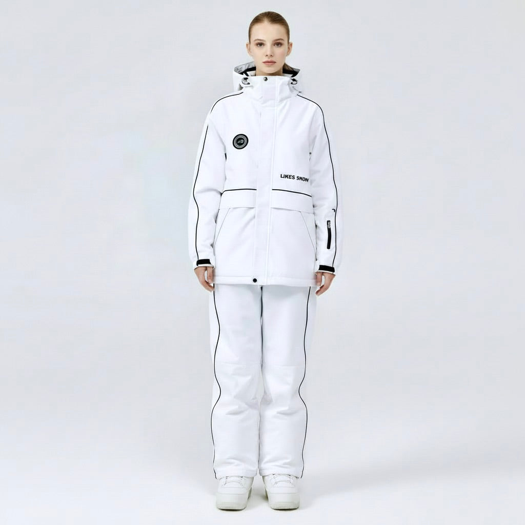 Schneesportanzug Set Weiß Unisex Winter - IdealeKleiden