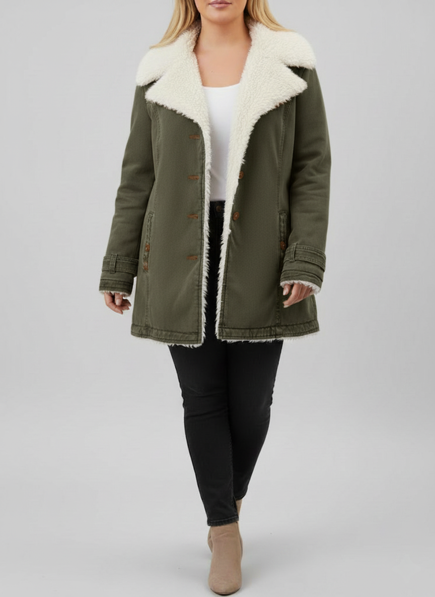 Veste d'hiver femme polaire Sherpa grandes tailles