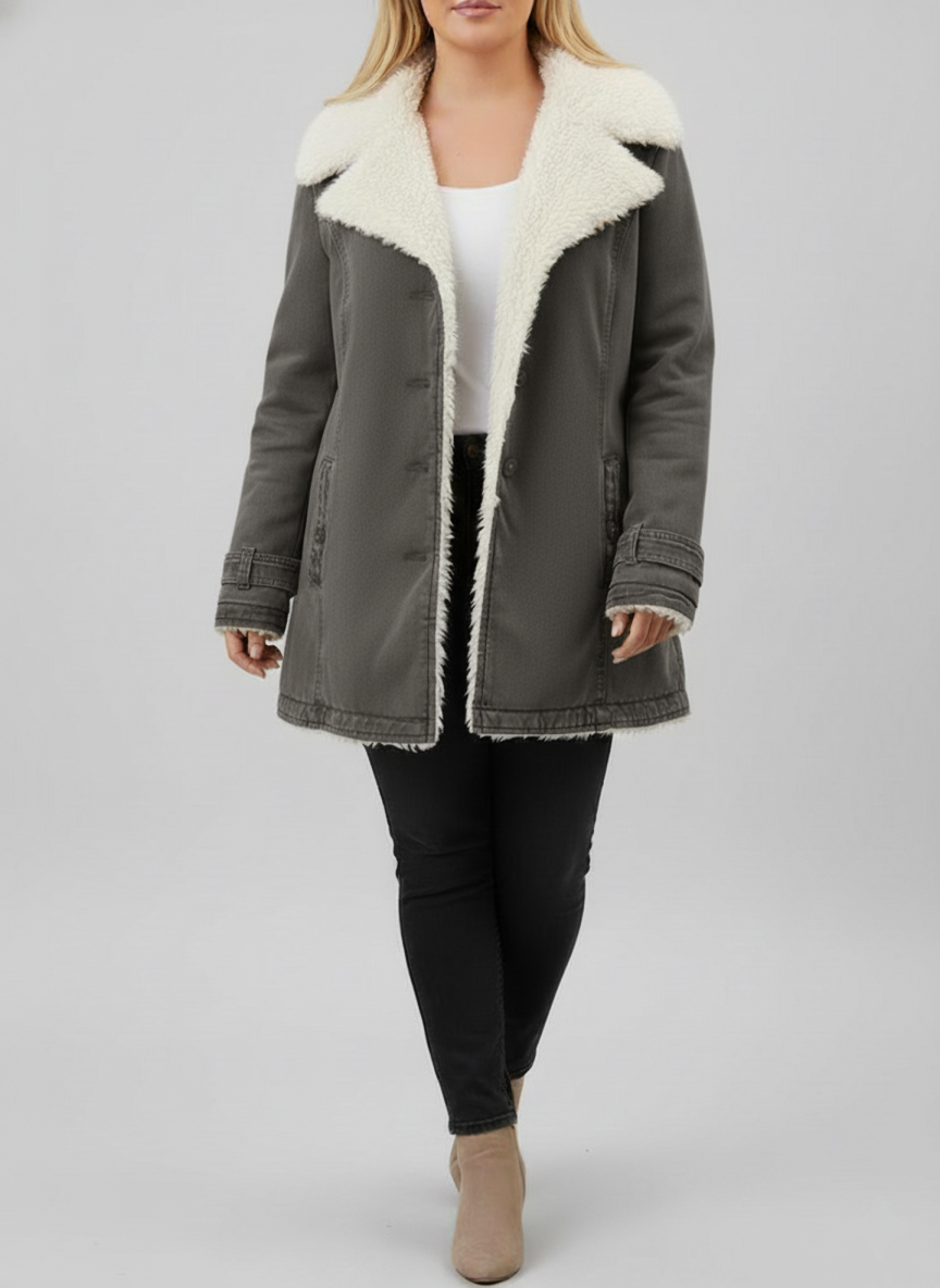 Veste d'hiver femme polaire Sherpa grandes tailles
