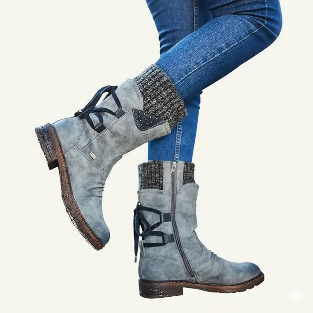 Bottes d'hiver pour femmes Talon bas Chaudes & Confortables