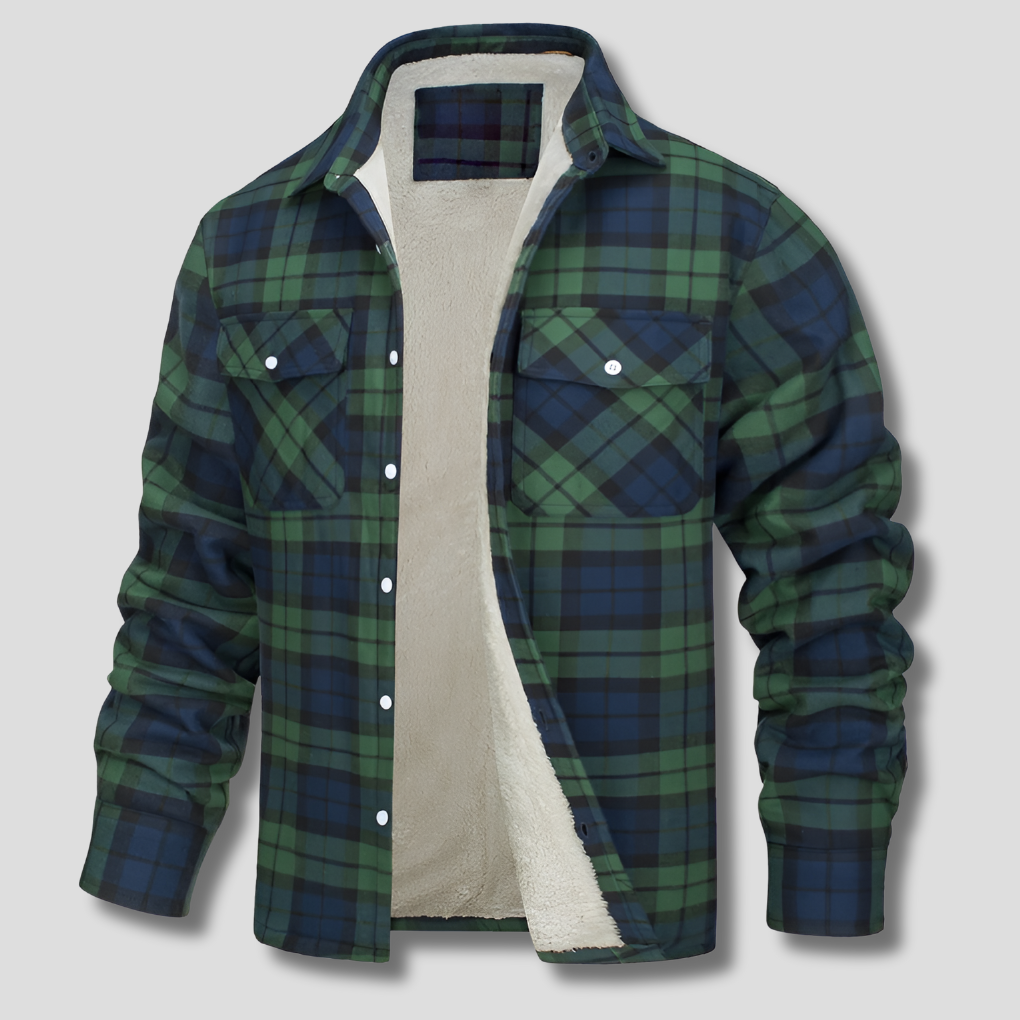 Chemise à carreaux en coton aspect flanelle