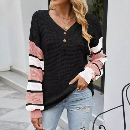 Pull en patchwork tendance avec motif tricoté