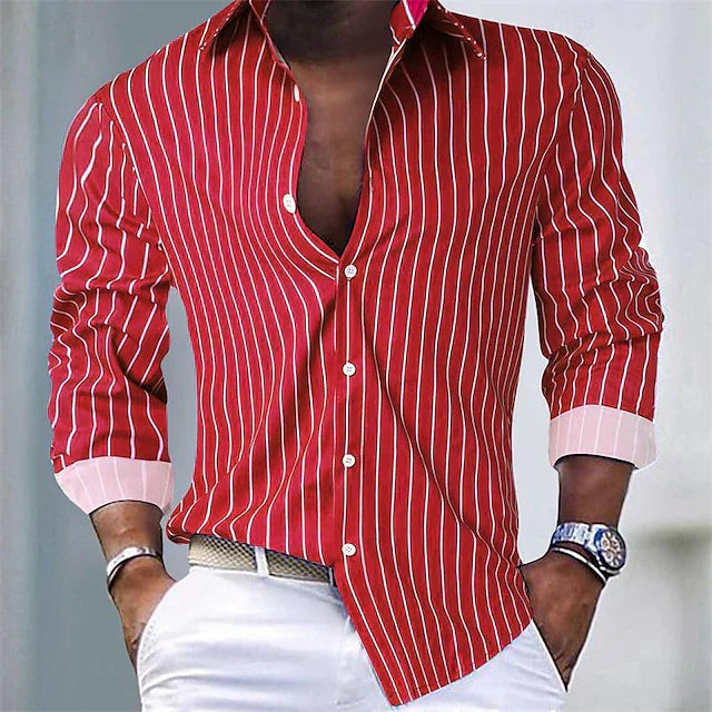 Chemise homme cintrée rayée manches longues